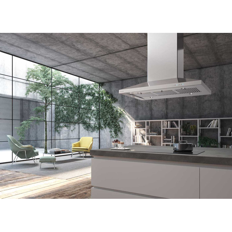 Faber Dama Isola 36 Inches 600 Cubic Feet Per Minute CFM Convertible